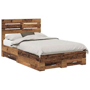 vidaXL Cadre de lit avec tiroir avec t&ecirc;te de lit Bois d'ing&eacute;nierie