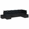 vidaXL Ensemble de canap&eacute; de jardin 7 pc Noir polyrotin