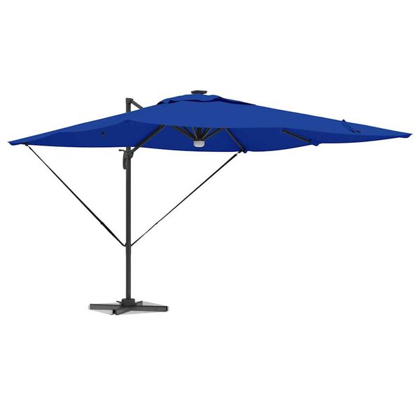 vidaXL Parasol Roma Bleu 286 x 285 x 270 cm Aluminium et polyester