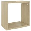 vidaXL &Eacute;tag&egrave;res cube murales 2 pcs Blanc et ch&ecirc;ne sonoma 26x15x26 cm