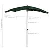 vidaXL Parasol de jardin avec m&acirc;t 200x130 cm vert
