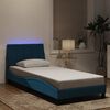 vidaXL Cadre de lit avec LED sans matelas Hanko bleu 90x200 cm velours
