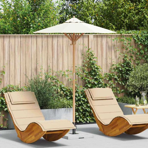 vidaXL Parasol de jardin Blanc crème 150 x 150 x 210 cm Bambou