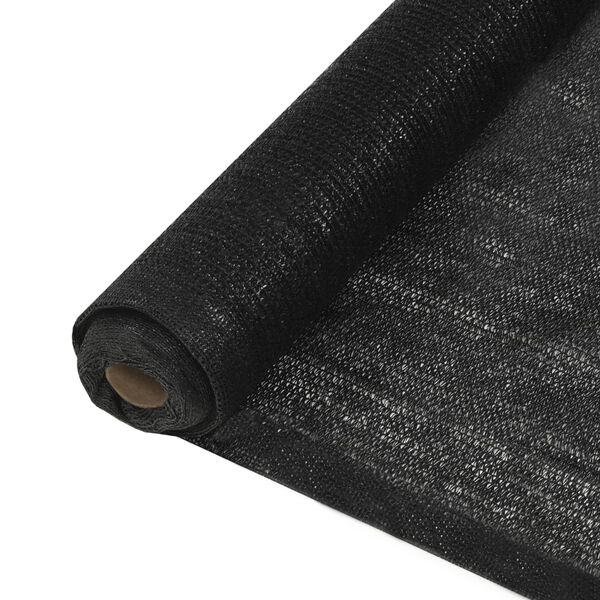 vidaXL Filet brise-vue PEHD 1,5x50 m Noir 150 g/m&sup2;