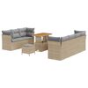vidaXL Ensemble de canap&eacute; de jardin 10 pcs Beige polyrotin