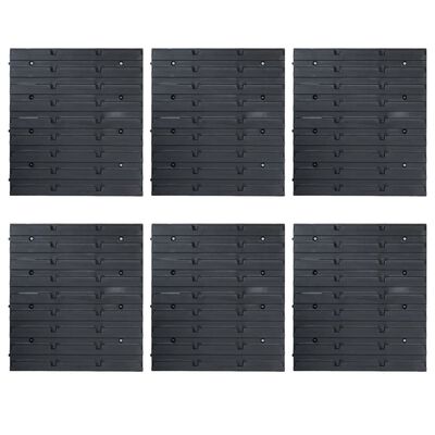 vidaXL Kit de bacs de stockage et panneaux muraux 96 pcs Rouge et noir