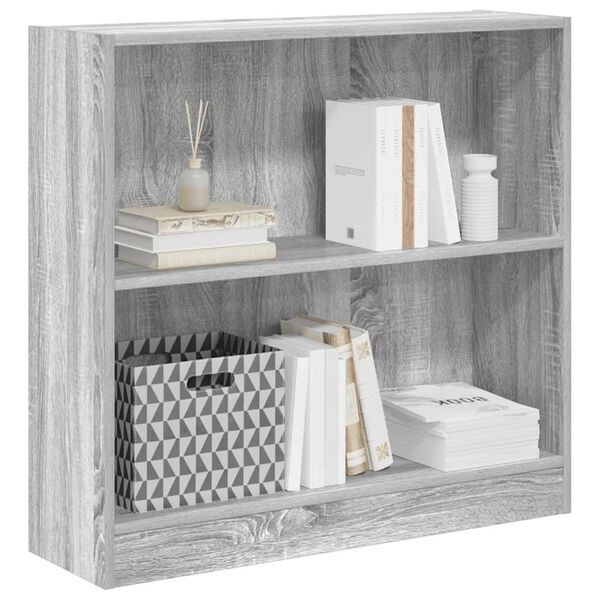 vidaXL Biblioth&egrave;que sonoma gris 80x24x76 cm bois d'ing&eacute;nierie