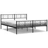 vidaXL Cadre de lit m&eacute;tal sans matelas avec pied de lit noir 193x203cm