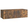 vidaXL Meuble TV mural Ch&ecirc;ne fum&eacute; 98 x 41 x 30 cm Bois d'ing&eacute;nierie