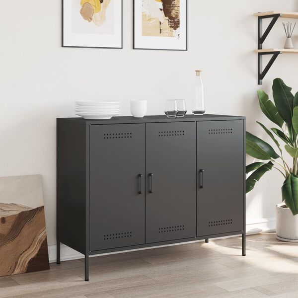 vidaXL Buffet noir 100,5x39x79 cm acier