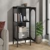 vidaXL Buffet noir 40x35x105 cm verre et acier