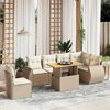 vidaXL Salon de jardin avec coussins 7 pcs beige r&eacute;sine tress&eacute;e