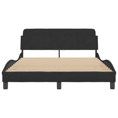 vidaXL Cadre de lit sans matelas noir 140x190 cm velours