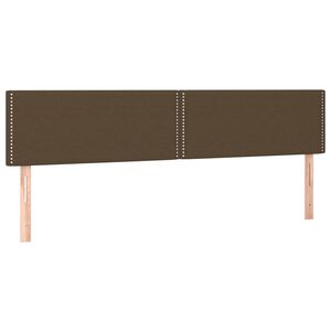 vidaXL T&ecirc;tes de lit Marron fonc&eacute; 180 x 5 x 78/88 cm Tissu