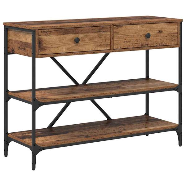 vidaXL Table console avec tiroir Marron 100 x 34,5 x 75 cm bois