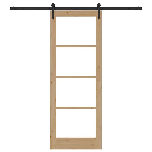 vidaXL Porte coulissante Naturel et Noir 78 x 211 cm