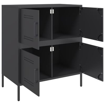 vidaXL Buffet noir 68x39x79 cm acier