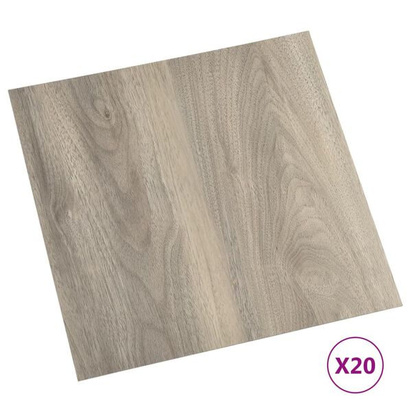 vidaXL Dalles de plancher autoadh&eacute;sives 20 pcs PVC 1,86 m&sup2; taupe