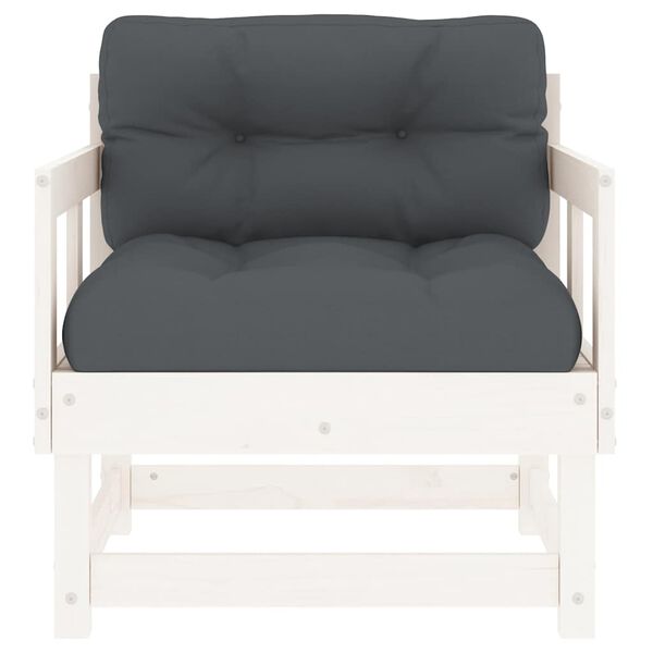 vidaXL Chaises de jardin et coussins lot de 2 blanc bois de pin massif