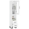 vidaXL Buffet haut Blanc 34,5x34x180 cm Bois d'ing&eacute;nierie