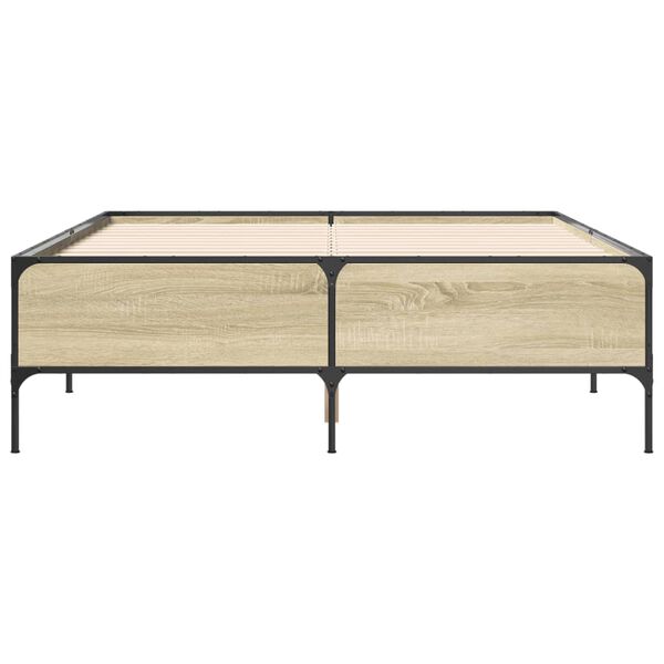 vidaXL Cadre de lit sans matelas ch&ecirc;ne sonoma 150x200 cm