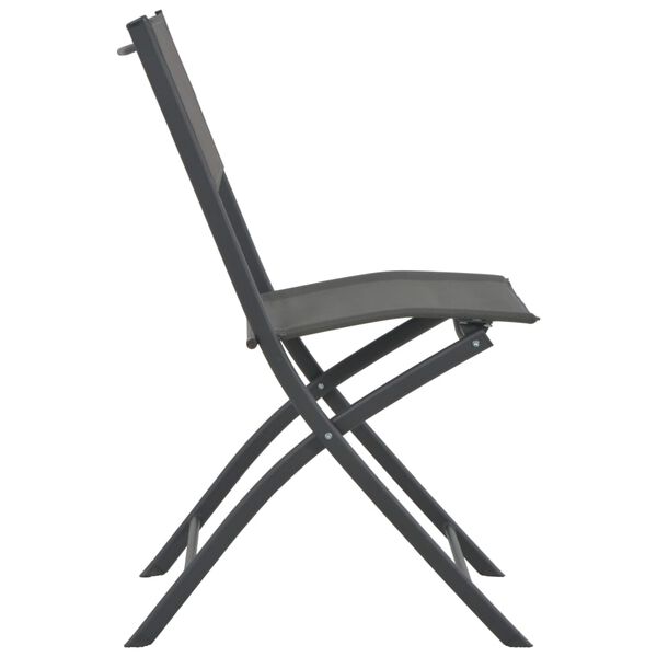vidaXL Chaises de jardin pliables lot de 2 Acier et textil&egrave;ne