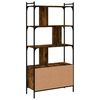 vidaXL Biblioth&egrave;que avec portes ch&ecirc;ne fum&eacute; 76,5x30x154,5 cm
