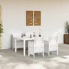 vidaXL Ensemble de salle à manger pour jardin 5 pcs Blanc Rattan Polt