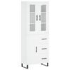vidaXL Buffet haut Blanc 69,5x34x180 cm Bois d'ing&eacute;nierie