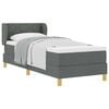 vidaXL Lit &agrave; ressorts avec matelas Gris fonc&eacute; 80 x 200 cm tissu