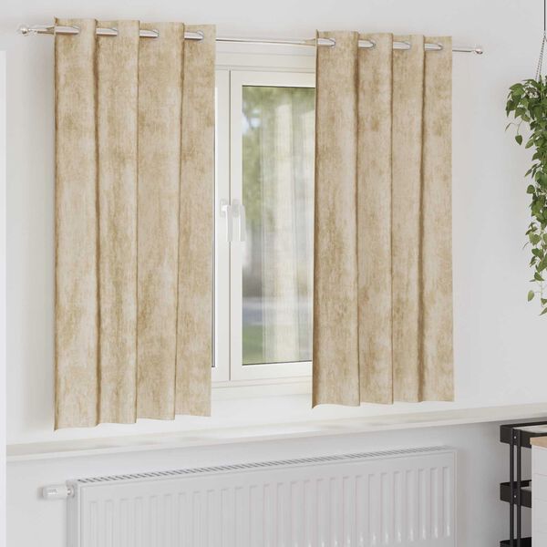 vidaXL Rideaux en velours 2 pcs Cr&egrave;me 175 x 140 cm Velours