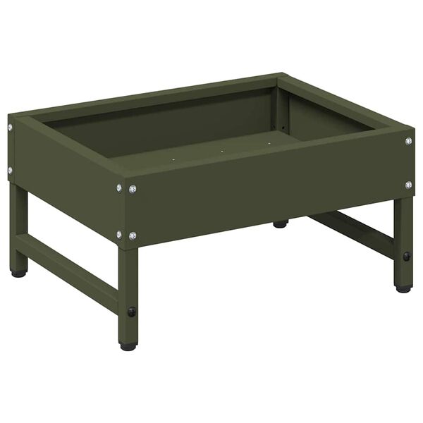 vidaXL Nourrisseur pour oiseaux Vert olive 80 x 28 x 13.5 cm