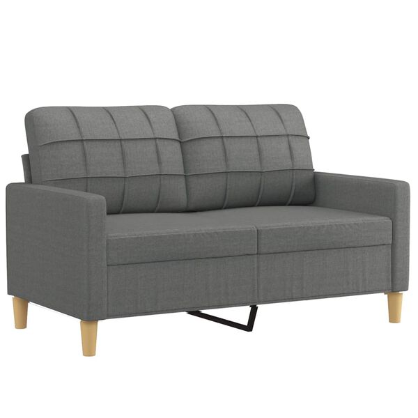 vidaXL Ensemble de canap&eacute;s 3 pcs avec coussins Gris fonc&eacute; Tissu
