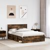 vidaXL Cadre de lit Ch&ecirc;ne fum&eacute; 150 x 200 cm Bois d'ing&eacute;nierie