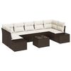vidaXL Ensemble de canap&eacute; de jardin 8 pcs Marron polyrotin