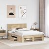 vidaXL Cadre de lit Ch&ecirc;ne Sonoma 140 x 200 cm Bois d'ing&eacute;nierie