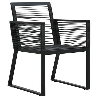 vidaXL Mobilier à dîner d'extérieur 9 pcs Rotin PVC Noir