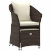 vidaXL Salon de jardin 2 pcs avec coussins Marron R&eacute;sine tress&eacute;e