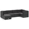 vidaXL Salon de jardin 6 pcs avec coussins Noir R&eacute;sine tress&eacute;e