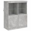vidaXL Buffet avec lumi&egrave;res LED gris b&eacute;ton 81x37x100 cm