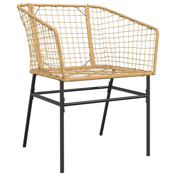 vidaXL Ensemble à manger de jardin 3pcs marron résine tressée verre