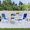 vidaXL Coussins de chaise &agrave; dossier haut lot de 4 bleu royal