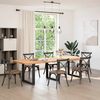 vidaXL Pieds de table &agrave; manger en U, 3 pi&egrave;ces, noir, 80 x (72-73) cm, acier
