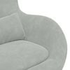 vidaXL Chaise &OElig;uf avec Pouf Gris clair 63 x 73 x 90 cm Velours
