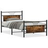 vidaXL Cadre de lit sans matelas ch&ecirc;ne fum&eacute; 100x200 cm bois ing&eacute;nierie