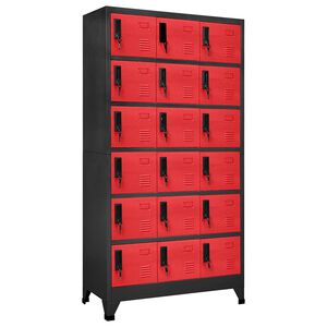 vidaXL Armoire &agrave; casiers Anthracite et rouge 90x40x180 cm Acier