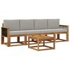 vidaXL Ensemble de canap&eacute;s d'ext&eacute;rieur 4 pcs Naturel et gris clair