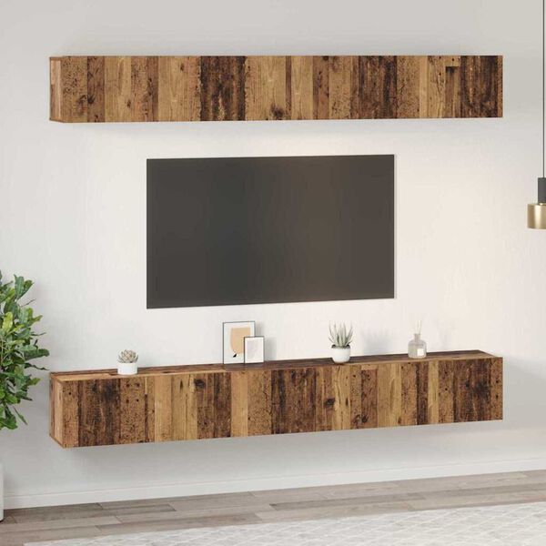 vidaXL Ensemble meuble TV 6 pcs Bois ancien Bois d'ing&eacute;nierie