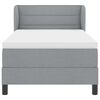 vidaXL Lit &agrave; ressorts avec matelas Gris clair 90 x 190 cm tissu