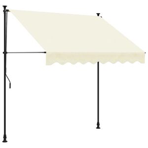 vidaXL Auvent r&eacute;tractable cr&egrave;me 250x150 m tissu et acier